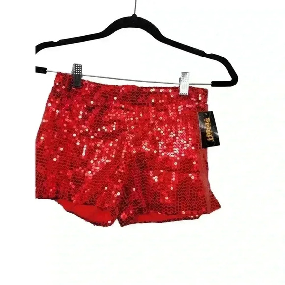 Red Sequin Shorts - Picture 1 of 2